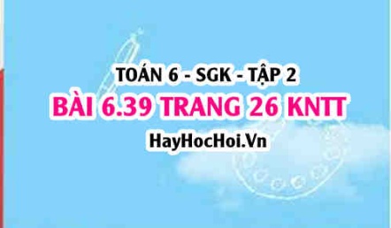 Bài 6.39 trang 26 Toán 6 Tập 2 Kết nối tri thức